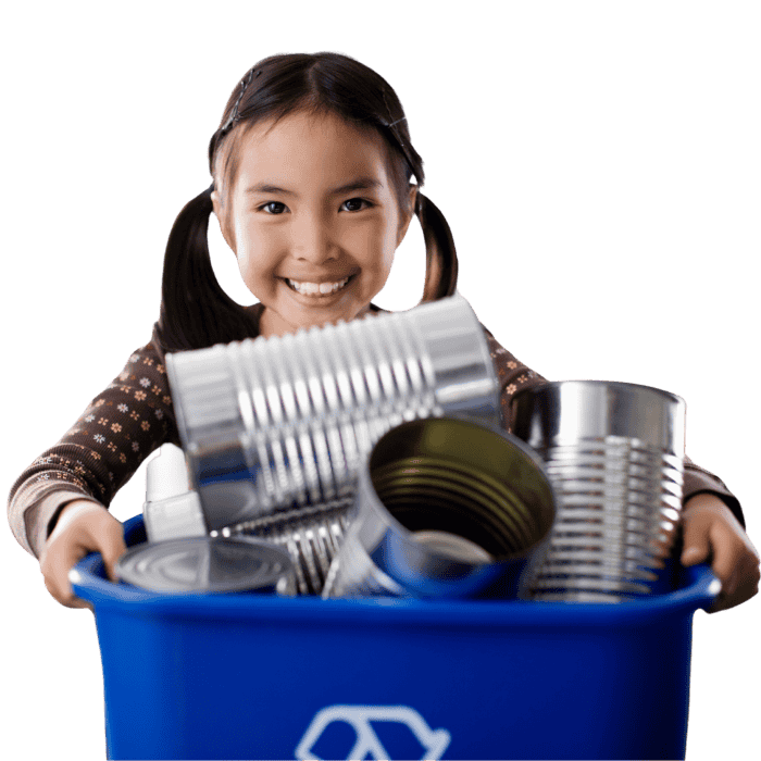 menina-reciclando-latas reciclando latinhas